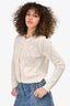Gucci Cream Wool GG Pointelle Cardigan Size XS