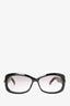 Gucci Black Rectangular Sunglasses With Gold Horsebit Detail