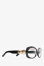 Gucci Black Rectangular Sunglasses With Gold Horsebit Detail