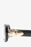 Gucci Black Rectangular Sunglasses With Gold Horsebit Detail