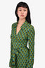 Diane Von Furstenberg Green/Blue Printed Wrap Dress Size 10