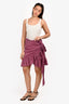 Isabel Marant Etoile Purple Linen 'Tempster' Wrap Skirt Size 42