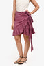Isabel Marant Etoile Purple Linen 'Tempster' Wrap Skirt Size 42