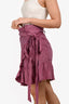 Isabel Marant Etoile Purple Linen 'Tempster' Wrap Skirt Size 42
