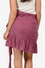 Isabel Marant Etoile Purple Linen 'Tempster' Wrap Skirt Size 42