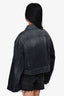 R13 Washed Black Denim Jacket Size L