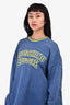 Moschino Blue Washed Cotton Logo Yellow Trimmed Sweatshirt Size 44