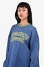 Moschino Blue Washed Cotton Logo Yellow Trimmed Sweatshirt Size 44