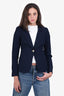 Smythe Navy Wool Single Breasted Blazer Size 8