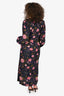 Alix of Bohemia Blue/Pink Floral V-Neck Maxi Dress Size XS