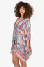 Camilla Blue/Pink Silk Embellished Short Kaftan Size O/S