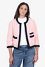 Chanel By Karl 1992 Pink/Black Terry Cloth Jacket Size 36
