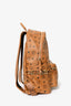 MCM Brown Leather Monogram Studded Backpack