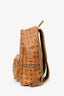 MCM Brown Leather Monogram Studded Backpack
