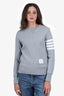 Thom Browne Grey Cotton Striped Crew Neck Sweater Size 1