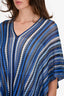 Missoni Blue/White Chevron Knit Poncho Size O/S