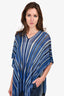 Missoni Blue/White Chevron Knit Poncho Size O/S