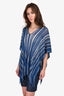 Missoni Blue/White Chevron Knit Poncho Size O/S