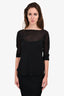 Sportmax Black Sheer 3/4 Sleeve Top Est. Size S
