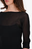 Sportmax Black Sheer 3/4 Sleeve Top Est. Size S