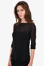 Sportmax Black Sheer 3/4 Sleeve Top Est. Size S