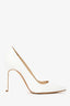 Manolo Blahnik White Leather Pointed Heels Size 38