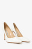 Manolo Blahnik White Leather Pointed Heels Size 38