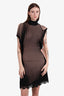Mugler Black/Nude Cut-out Detail Knitted Turtleneck Top Size S