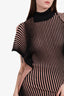 Mugler Black/Nude Cut-out Detail Knitted Turtleneck Top Size S