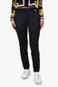 Gucci Black Cotton/Silk Dress Pants with Gold GG Hardware Detail Size 40