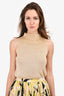 St.John Gold Knit Metallic Sleeveless Top Size S