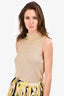 St.John Gold Knit Metallic Sleeveless Top Size S