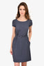 Max Mara The Weekend Blue Star Midi Dress with Belt Size 6