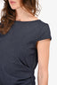 Max Mara The Weekend Blue Denim Ruched Cap Sleeve Dress Size S