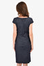 Max Mara The Weekend Blue Denim Ruched Cap Sleeve Dress Size S