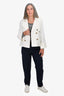 Judith & Charles White Cotton Double Breasted Short Jacket Size 2
