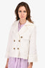 Judith & Charles White Cotton Double Breasted Short Jacket Size 2