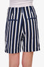 Sportmax Code Blue/White Stripe Shorts Size 38