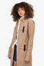 Gucci Khaki Long Shirt Leather Epaullettes Dress Size 40