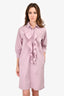 Max Mara Mauve Ruffle Front Shirt Dress Size 4