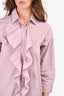 Max Mara Mauve Ruffle Front Shirt Dress Size 4