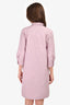 Max Mara Mauve Ruffle Front Shirt Dress Size 4