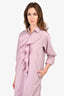 Max Mara Mauve Ruffle Front Shirt Dress Size 4