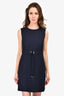 Red Valentino Blue Tie Front Shift Dress Size 44