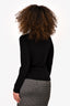 Fendi Charcoal Knit Zucca Print Long Sleeve Mock Neck Top Est. Size S-M