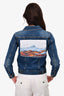 Kenzo Blue Dark Wash Denim Patch Jacket Size XS