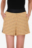Maje Gold Metallic Tweed Shorts Size 38