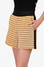 Maje Gold Metallic Tweed Shorts Size 38