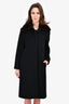 Max Mara Black Wool Mink Collar Size 4