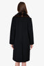 Max Mara Black Wool Mink Collar Size 4